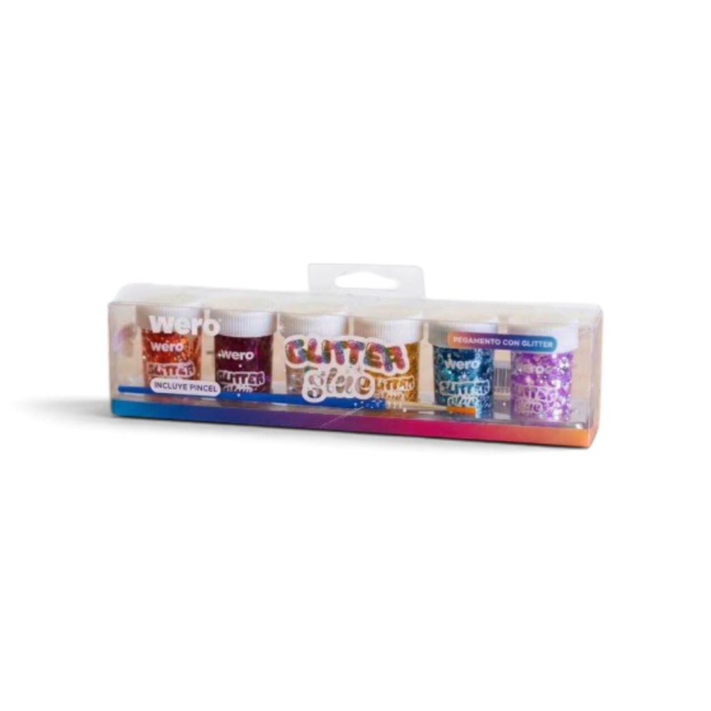 ADHESIVO x6u.GLITTER GLUE PET BOX